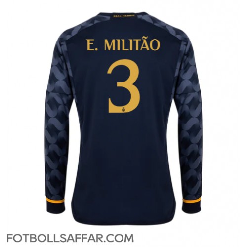 Real Madrid Eder Militao #3 Bortatröja 2023-24 Långärmad